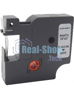Картридж ленточный Cactus CS-D1-40913 9мм, черный шрифт, белый фон, 7м для DYMO LM 160, 210D, 280, PnP, 420P, 500 TS; Rhino Pro 6000, 5200, 4200