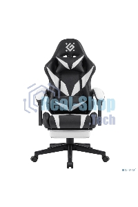 Кресло игровое Defender Aspect черный/белый, класс 4, PU, подножка