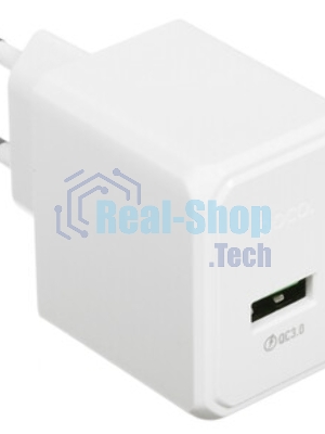 Зарядное устройство Hoco 18Вт, 3А, QC3.0, 1xUSB + кабель USB/Type-C, CS12A, белый, блистер