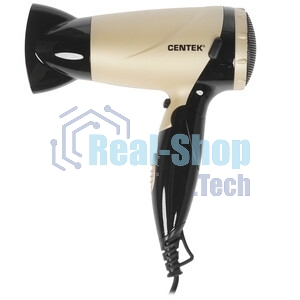 Фен Centek CT-2209 BLG черный/золотой перламутр, 1600 Вт, компактный
