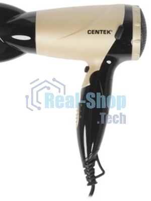 Фен Centek CT-2209 BLG черный/золотой перламутр, 1600 Вт, компактный