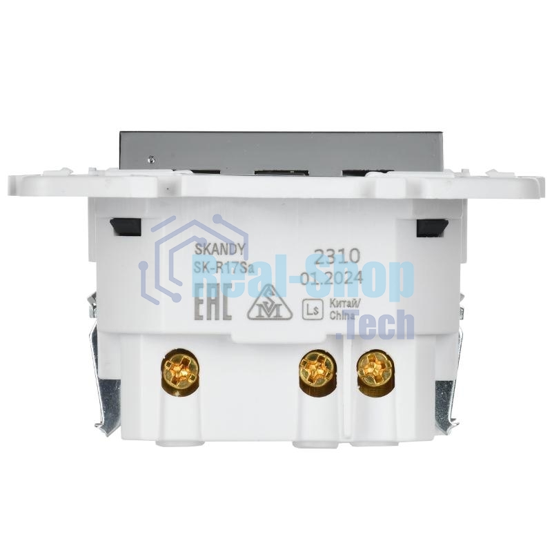 SKANDY Розетка с з/к/ш 16А с USB C 18Вт SK-R17N никель | SK-R14-16-U14-018-K50 | IEK