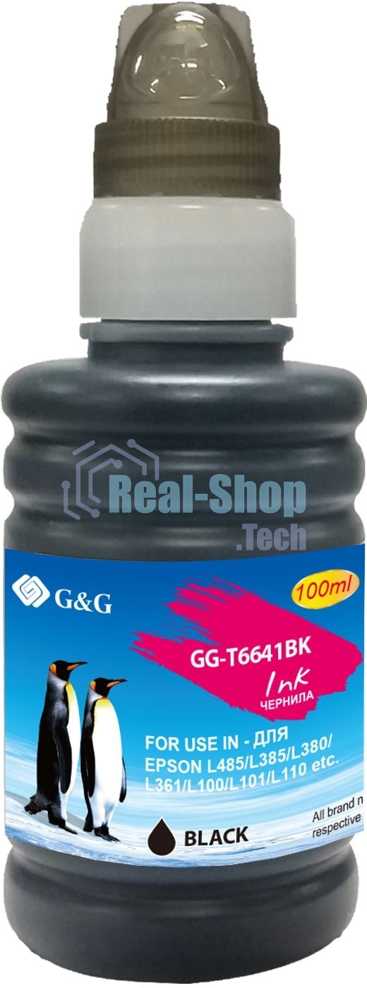 Чернила G&G GG-T6641BK черный100мл для Epson L100, L110, L120, L130, L132, L210, L222