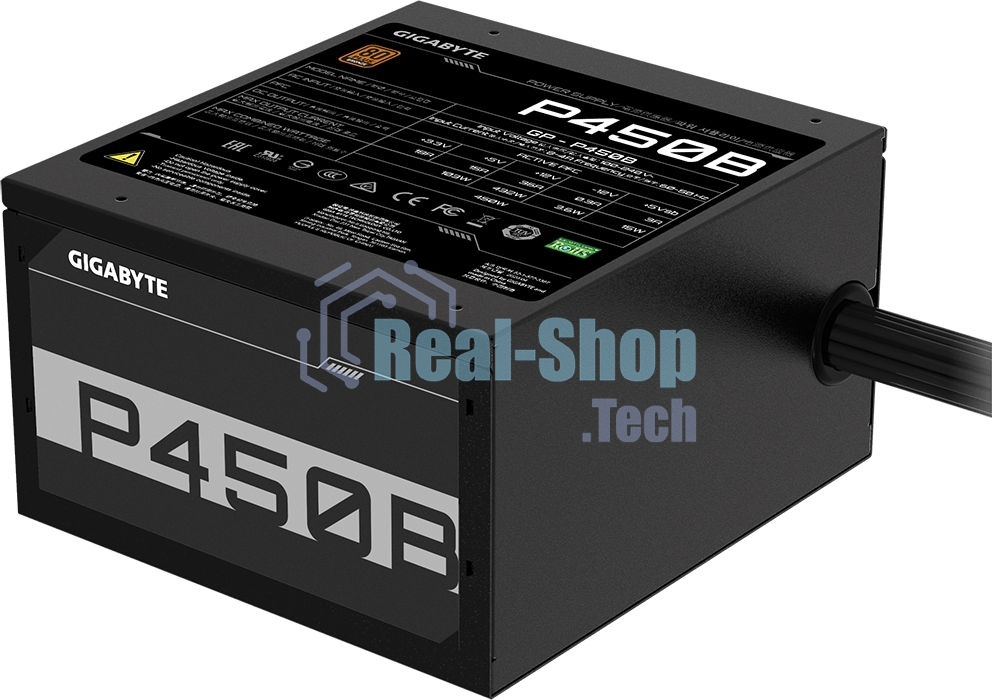 Блок питания Gigabyte GP-P450B, 450Вт, 80 PLUS Bronze, APFC 120мм, черный