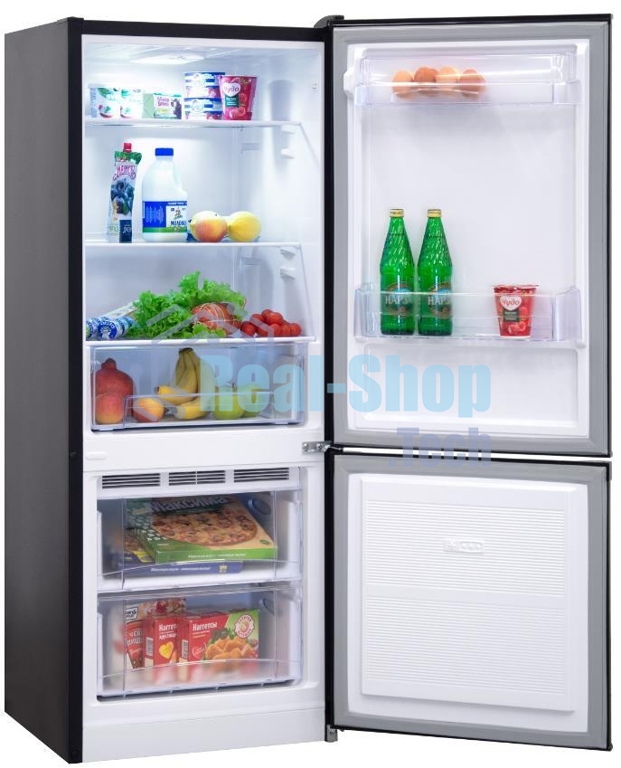 Холодильник Nordfrost NRB 121 B черный двухкамерный 170/70л морозилка снизу, капельная система