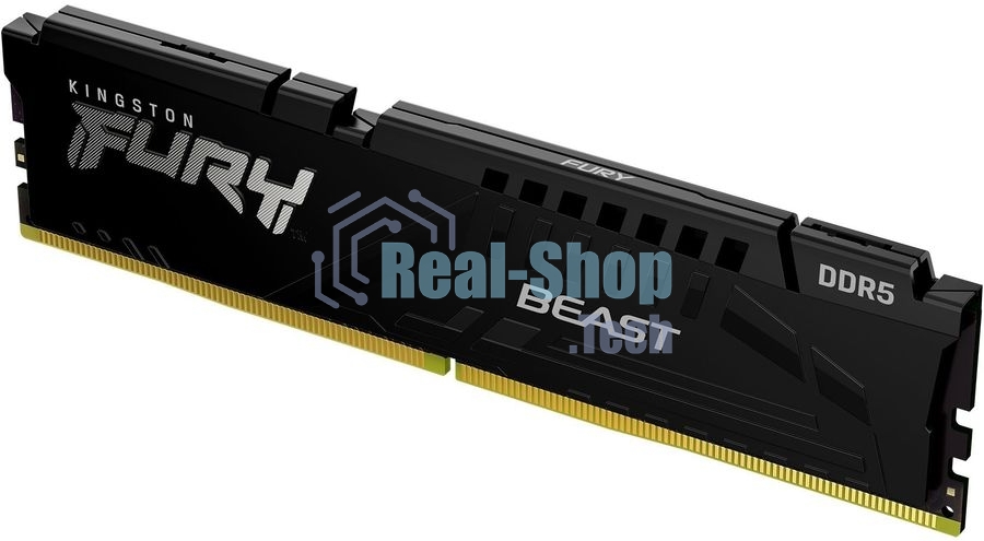 Оперативная память Kingston Fury Beast, DDR5, 32GB (1x32GB), 5200MHz, CL40, DIMM, радиатор, черный