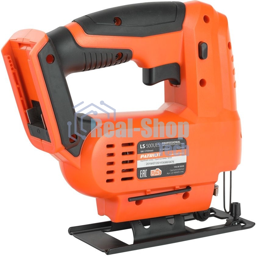 Лобзик электрический Аккумуляторный PATRIOT LS 500UES. 0-2400об/мин. Дерево/железо: 51мм/2мм, Маятниковый ход: 4позиции.