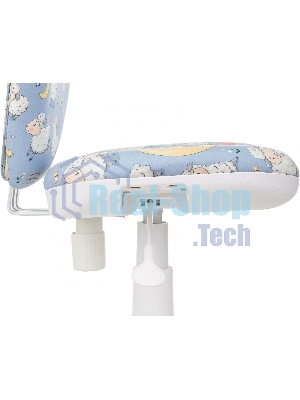 Кресло детское Бюрократ KD-W10 голубой овечки крестов. пластик пластик белый