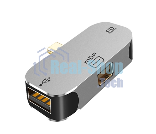 Адаптер Type-C на Mini DisplayPort + USB + PD