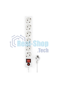 Сетевой фильтр Гарнизон ECL-6-W-3, 6 р, 10А, 3 м, ур.защиты 4, белый, пакет