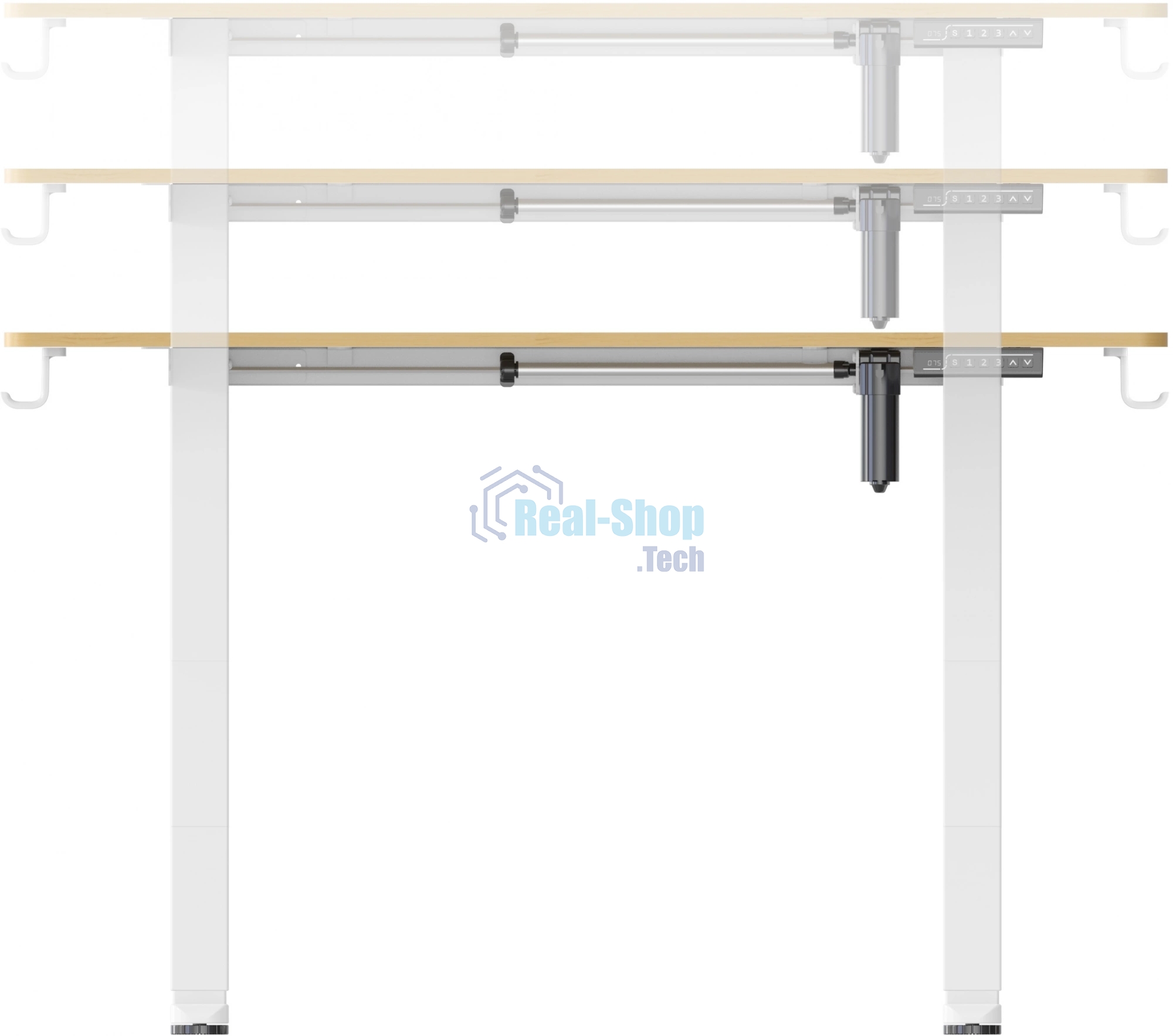 Стол компьютерный Cactus CS-ED-WTBAM столешница бамбук, бежевый, каркас белый