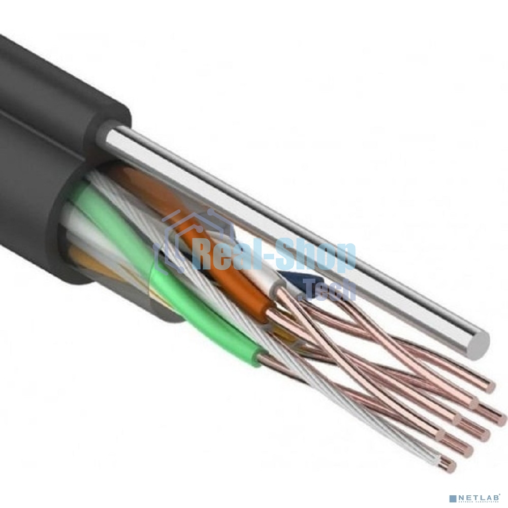 Кабель витая пара Rexant UTP 4PR 24AWG, cat.5e наружный (OUTDOOR) + ТРОС*1 (бухта 305 м)