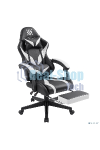 Кресло игровое Defender Aspect черный/белый, класс 4, PU, подножка