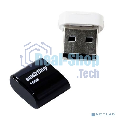 Флешка USB SmartBuy LARA black (SB16GBLARA-K), 16Gb, USB 2.0, R/W 15/5, черный/белый