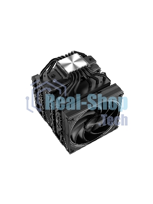 Кулер для процессора SAMA A60B (265W, 4-pin PWM, 156.5mm, 6x6mm, 2x120мм, 78CFM, 29dBA, 2200RPM, S: 1851/1700/1200/115X, AM5/AM4, черный)