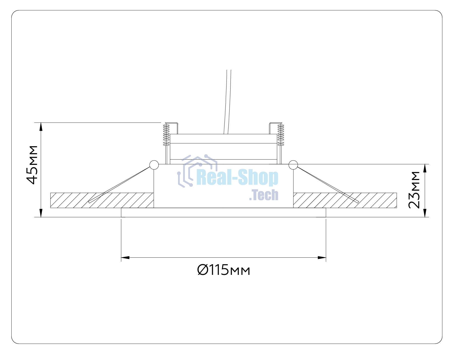 Светильник Ambrella light TN51914 BK/GD черный/золото GX53 max 12W D115*23