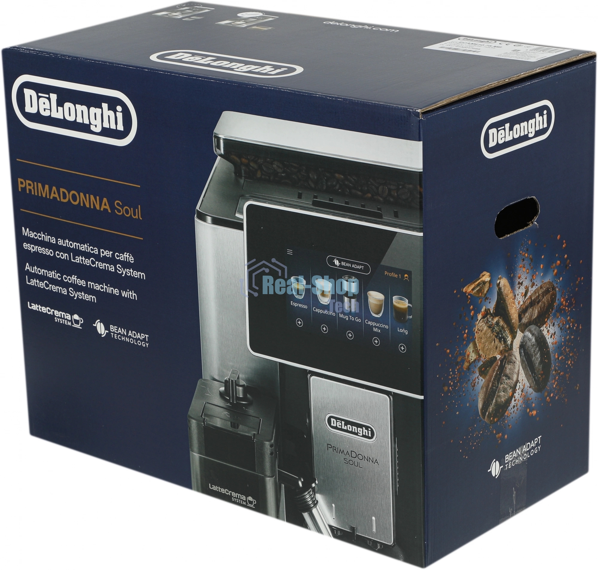 Кофемашина автоматическая DeLonghi ECAM610.75.MB черный/серебристый, исп. кофе - молотый/зерновой, 2.2 л, 1450 Вт, 19 Бар