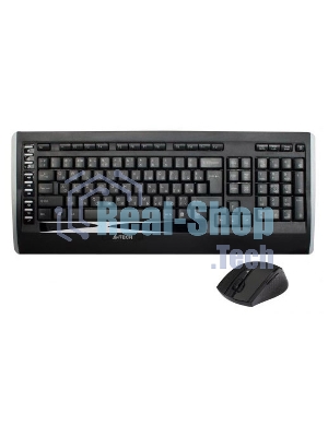 Комплект клавиатура + мышь A4TECH W 9300F USB черный, 2.4G наноприемник