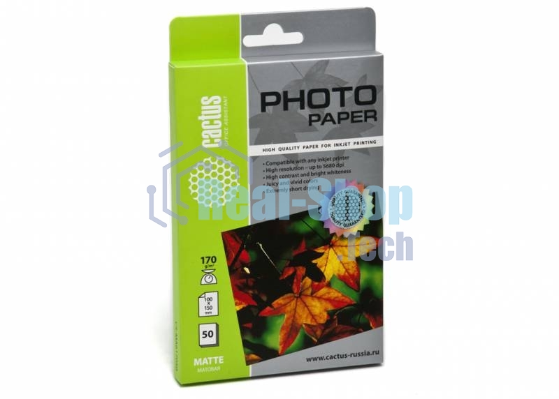 Фотобумага Cactus CS-MA617050 A6/170г/м2/50л. матовая для струйной печати