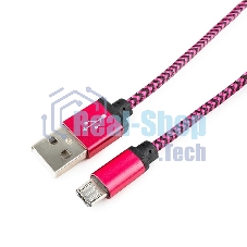 Кабель Gembird USB 2.0 Cablexpert AM/microBM 5P, 1м, нейлоновая оплетка, алюминиевые разъемы, фиолетовый, пакет