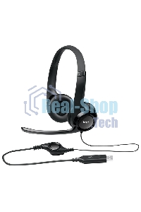 Гарнитура проводная Logitech Headset Logitech H390 USB черный