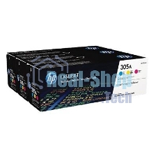 Картридж лазерный набор HP CF370AM № 305A голубой/пурпурный/желтый CLJ M451 (CE411A+CE412A+CE413A)