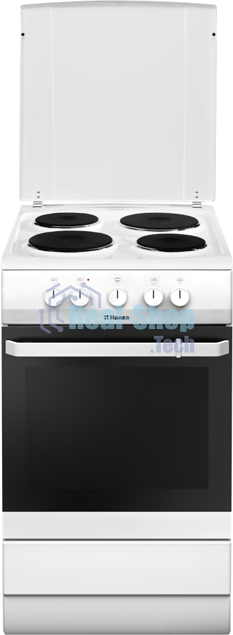 Плита электрическая Hansa FCEW53000 белый, конфорок 4 шт, духовка 68 л, 50 см x 85 см x 60 см