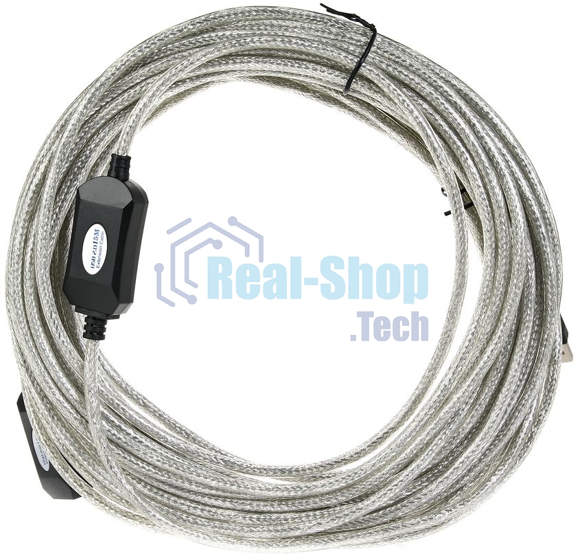 Кабель удлинитель Aopen активный ACU823-15M, USB2.0-repeater AM/AF 15м