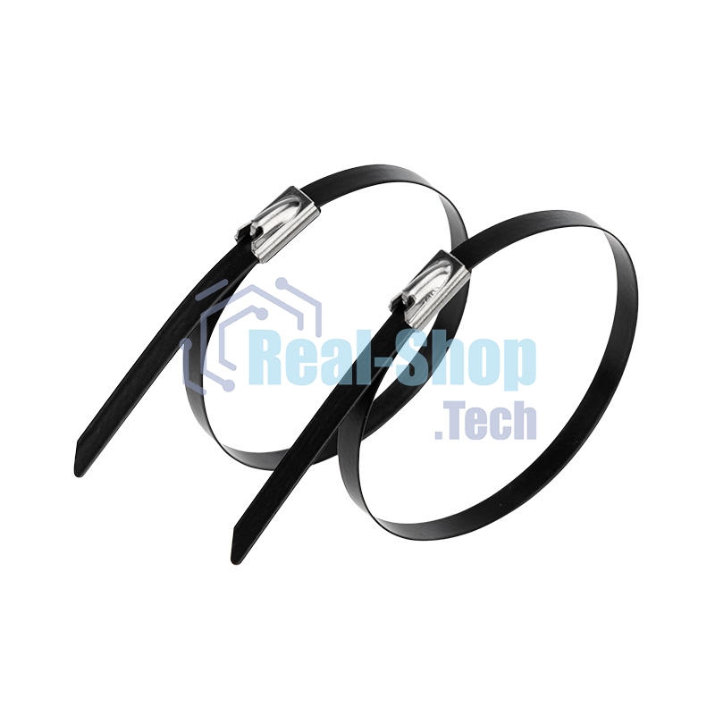 Хомут-стяжка стальная с полимерным покрытием Rexant 300x4,6 мм, упаковка 50 шт.