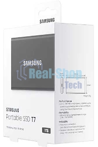 Внешний SSD Samsung T7, 1TB, USB 3.2 Gen 2 Type-C, R/W 1050/1000, серый