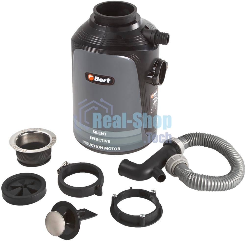 Измельчитель пищевых отходов Bort Alligator, 560 Вт., объем 1 450 мл., пневмовыключатель