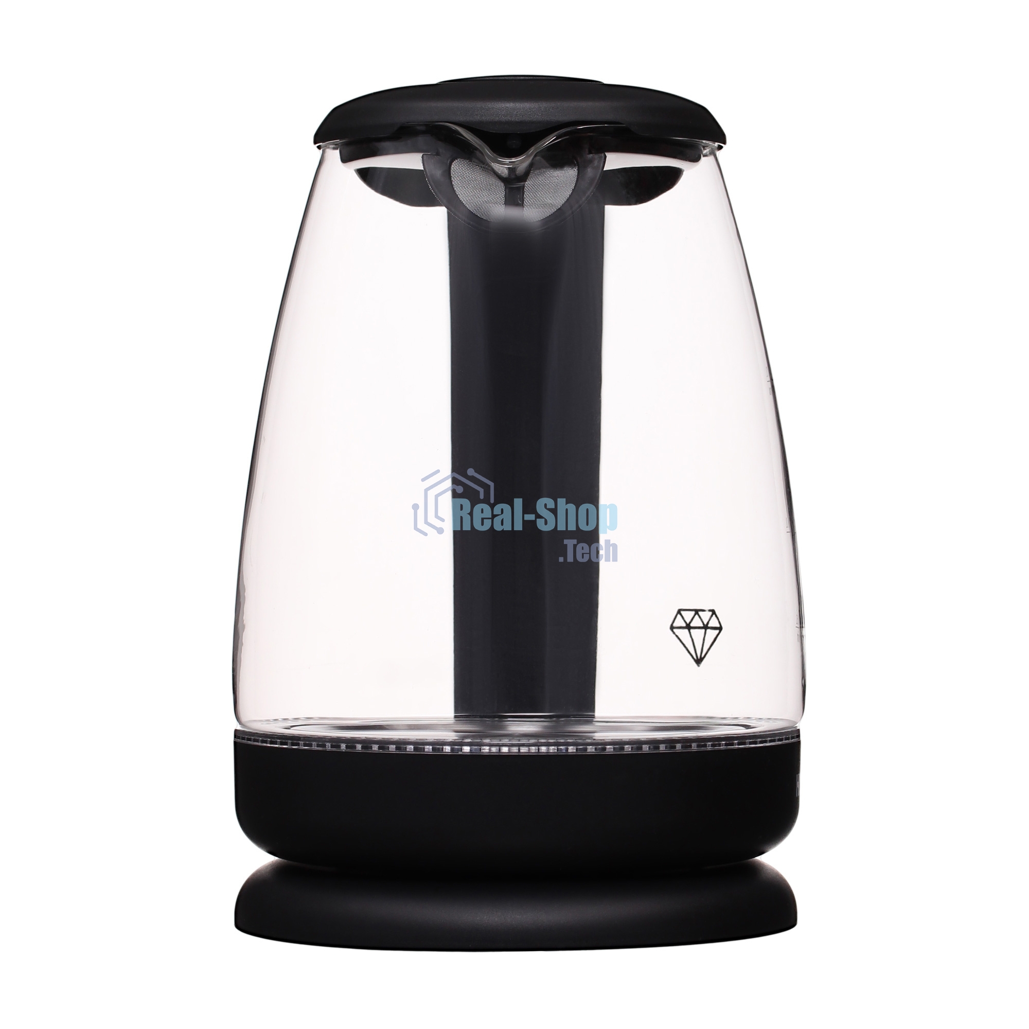 Чайник электрический Hyundai HYK-G1001 1.7л. 2200Вт черный (корпус: стекло)