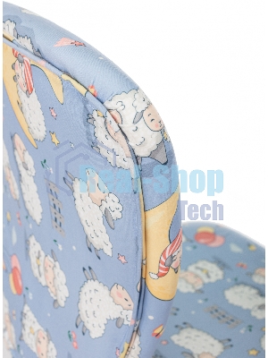 Кресло детское Бюрократ KD-W10 голубой овечки крестов. пластик пластик белый