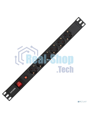 Блок розеток горизонтальный ExeGate ServerPro PDU-19H605 Al-6S-C14-SW-O, 19