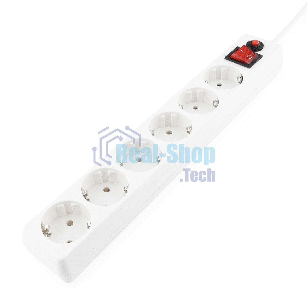 Сетевой фильтр Гарнизон ECL-6-W-3, 6 р, 10А, 3 м, ур.защиты 4, белый, пакет