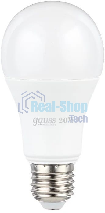 Лампа светодиодная Gauss Elementary 20Вт цок.:E27 груша 220B 4100K св.свеч.бел.нейт. A60 (упак.:10шт) (23229)