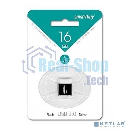 Флешка USB SmartBuy LARA black (SB16GBLARA-K), 16Gb, USB 2.0, R/W 15/5, черный/белый