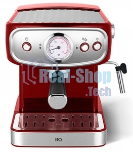 Кофеварка рожковая BQ CM1006 красный-стальной, исп. кофе - молотый, 1,5 л, 850 Вт, 15 бар