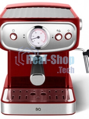 Кофеварка рожковая BQ CM1006 красный-стальной, исп. кофе - молотый, 1,5 л, 850 Вт, 15 бар