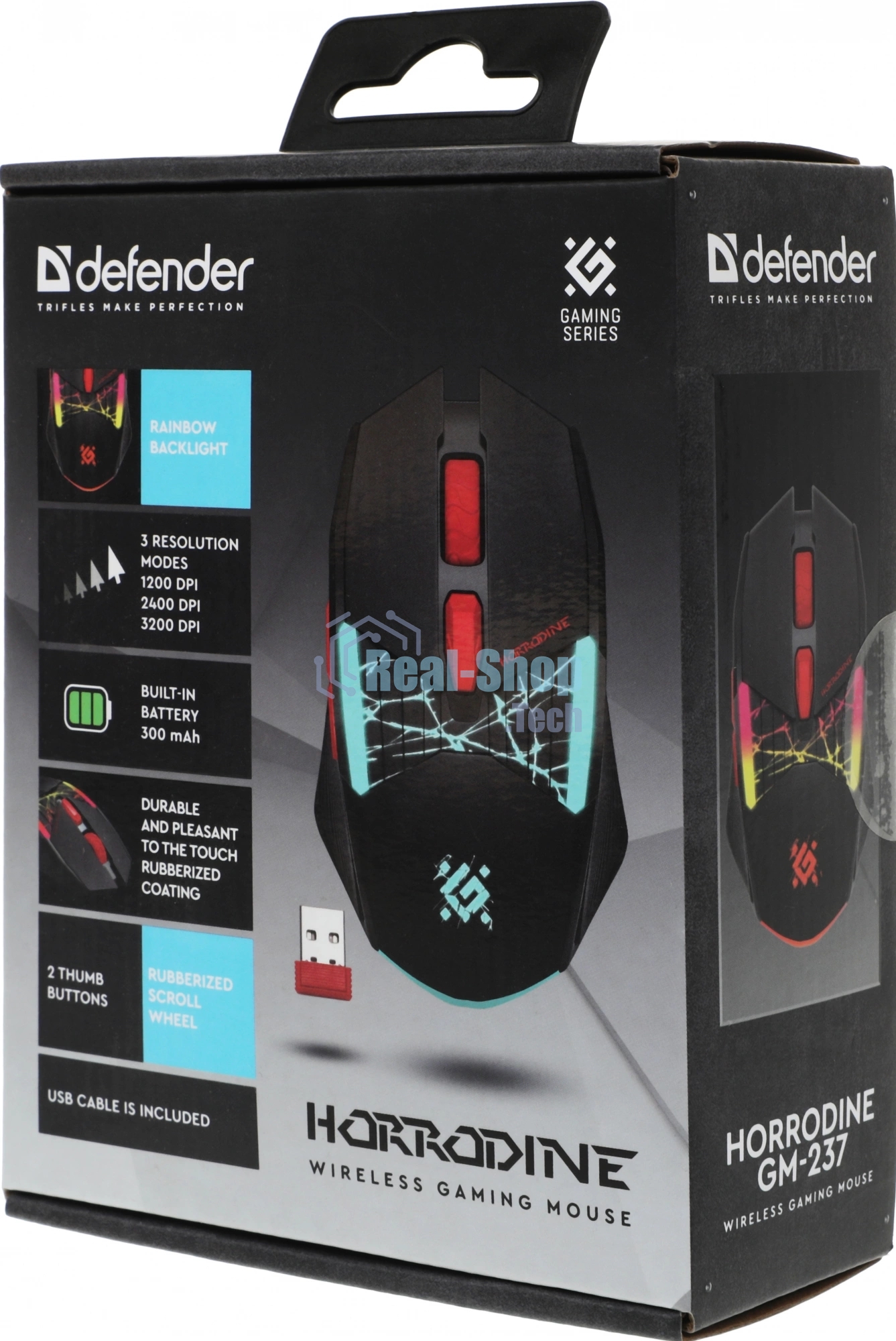 Мышь беспроводная Defender Horrodine GM-237 черный, 3200 dpi, радиоканал, USB, кнопки - 6