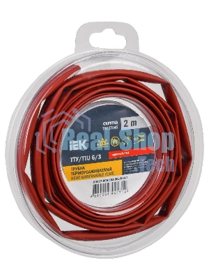 Трубка термоусадочная ТТУ нг-LS 6/3 красн. (уп.2м) IEK UDR12-006-003-002-K04-T
