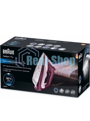 Утюг Braun SI7181VI сиреневый/фиолетовый, 3100 Вт, 50 г/мин, 230 г/мин, 300 мл