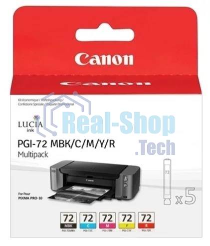 Картридж струйный CANON PGI-72 MBK/C/M/Y/R MULTIPACK (1640 стр. 13 мл) для CANON PRO-10