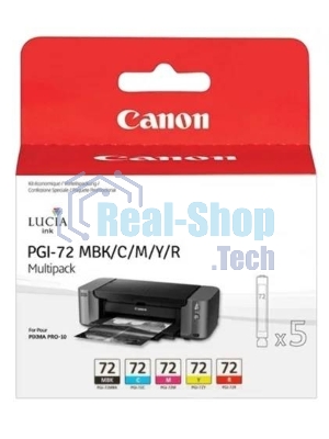 Картридж струйный CANON PGI-72 MBK/C/M/Y/R MULTIPACK (1640 стр. 13 мл) для CANON PRO-10