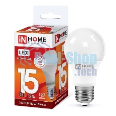 Лампа светодиодная IN HOME 4690612020280 LED-A60-VC 15Вт 230В E27 6500К 1430 лм