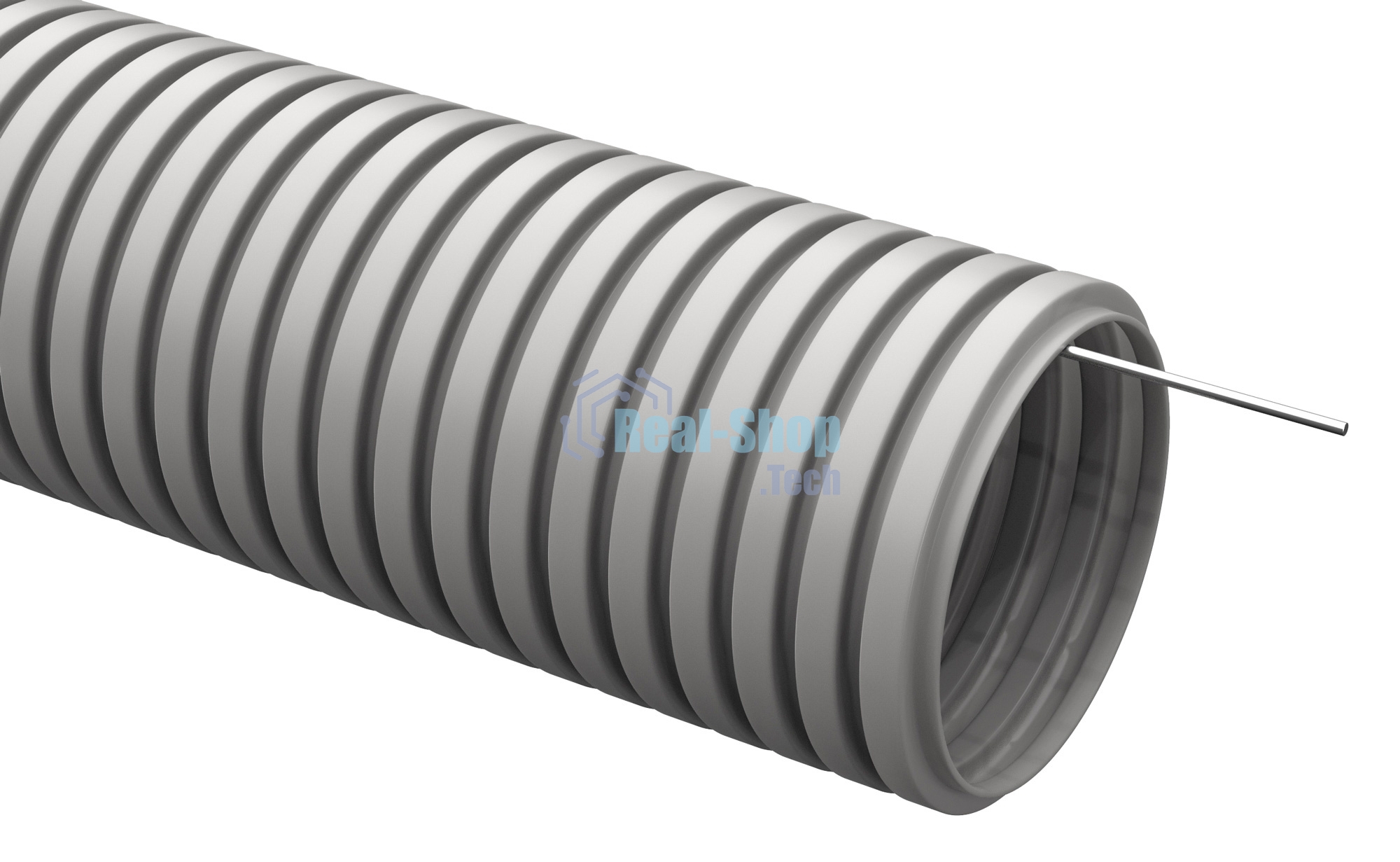 Труба гофрированная ПВХ d16 мм с зондом сер. (уп. 100 м) ИЭК CTG20-16-K41-100I
