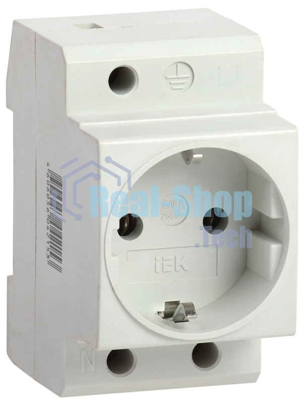 Розетка силовая РАр10-3-ОП с заземл. на DIN-рейку ИЭК MRD10-16