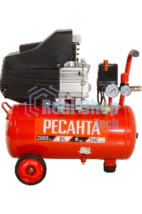 Компрессор поршневой Ресанта КП-24/260М масляный 260л/мин 24л 2000Вт красный/черный