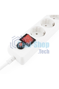 Сетевой фильтр Гарнизон ECL-6-W-3, 6 р, 10А, 3 м, ур.защиты 4, белый, пакет