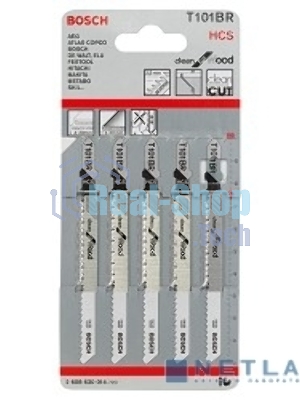 Набор пилок по дереву Bosch T101BR HCS 5пред. (лобзики)